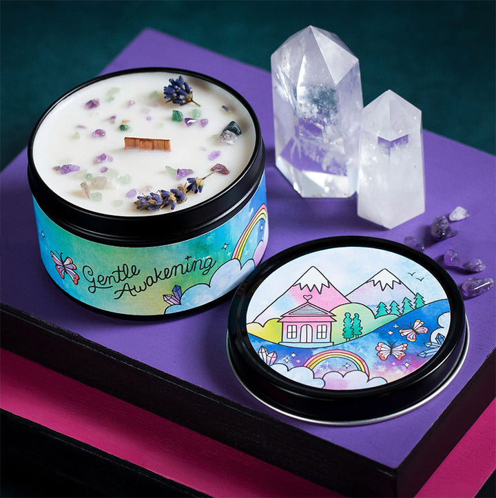Gentle Awakening 7 oz. Aromatherapy Candle: Lavender &amp; Woodsy - Leanna Lin&