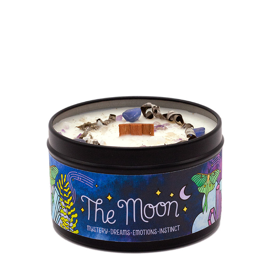 The Moon 7 oz. Aromatherapy Candle: Cypress Lemon - Leanna Lin&