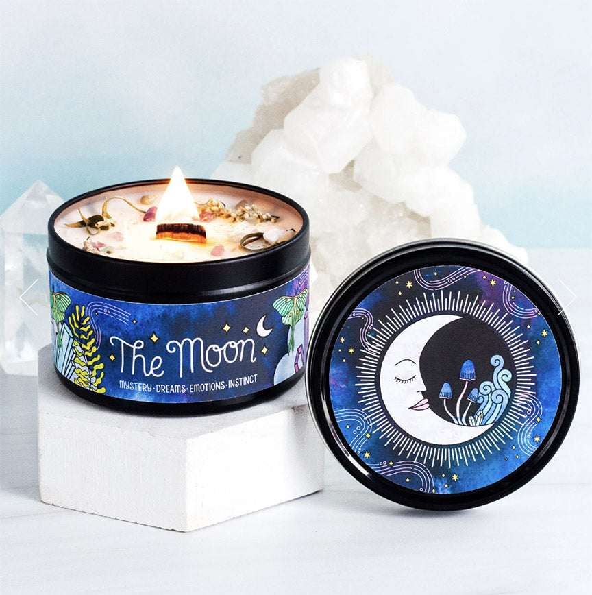 The Moon 7 oz. Aromatherapy Candle: Cypress Lemon - Leanna Lin&