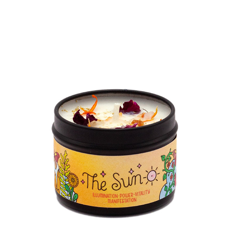 The Sun 2 oz. Aromatherapy Candle: Orange Floral - Leanna Lin's Wonderland