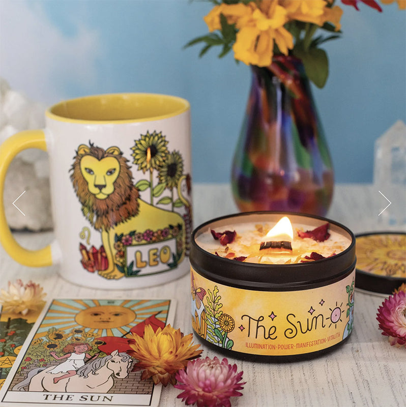The Sun 7 oz. Aromatherapy Candle: Orange Floral - Leanna Lin's Wonderland