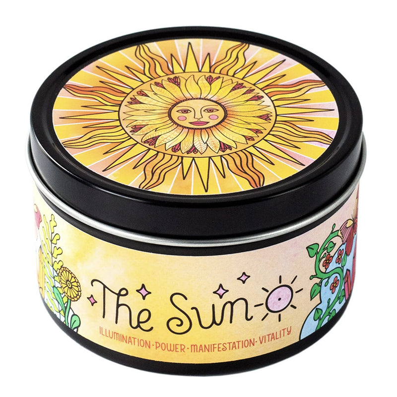 The Sun 7 oz. Aromatherapy Candle: Orange Floral - Leanna Lin's Wonderland