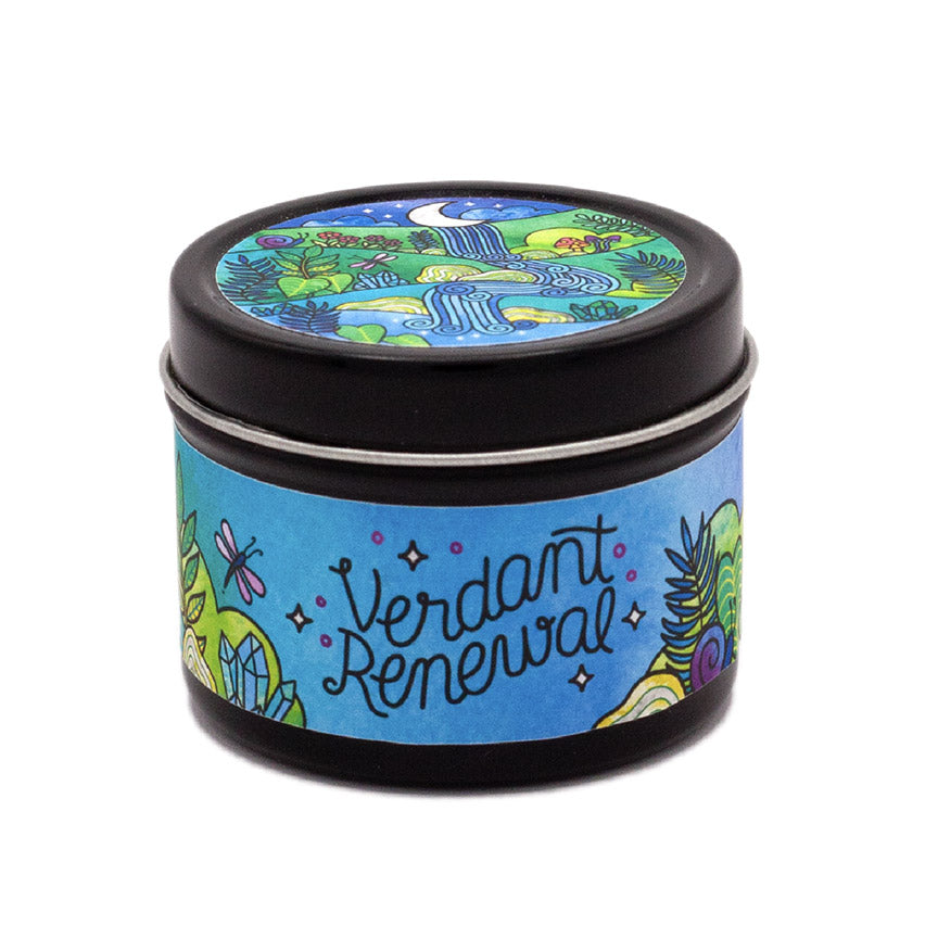 Verdant Renewal 2 oz. Aromatherapy Candle: Mint & Herb - Leanna Lin's Wonderland