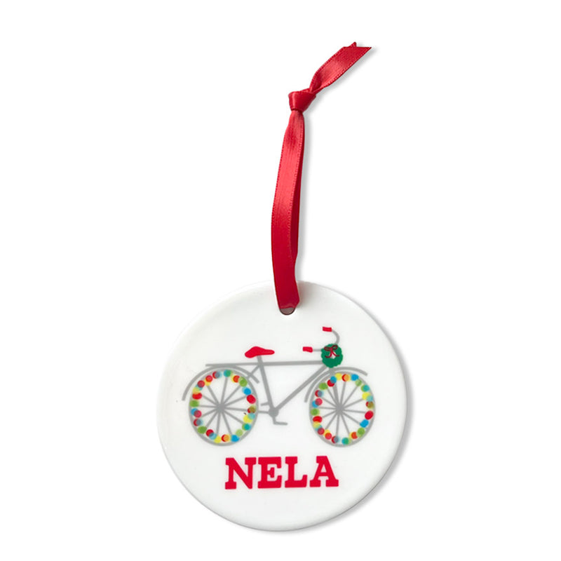 NELA Holiday Bike Ceramic Ornament