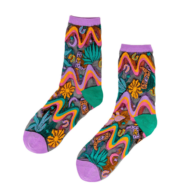 Desert Disco Sheer Crew Sock