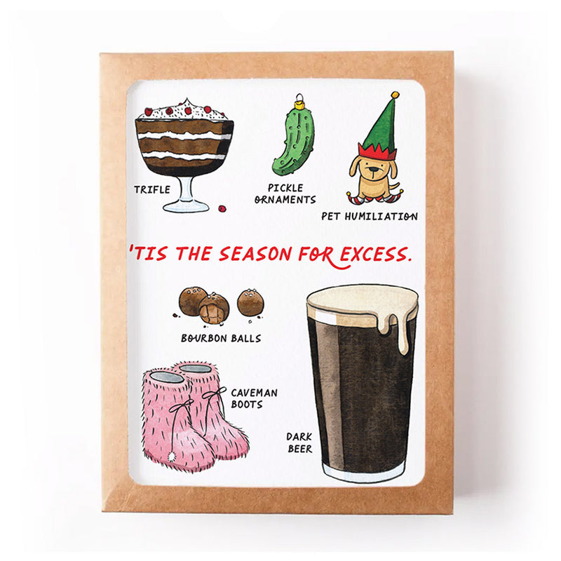 Season for Excess (Boxed Set of 8) Holiday Cards
