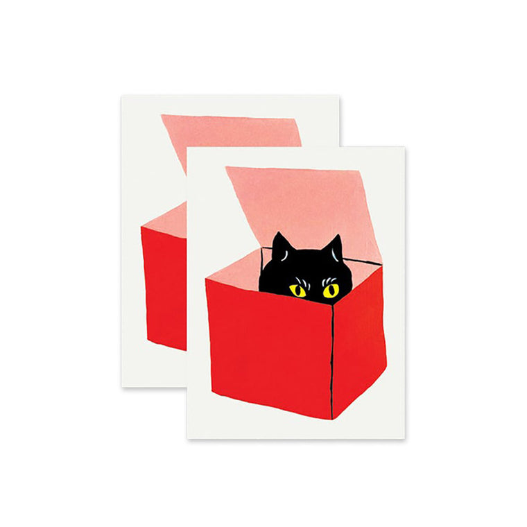 Cat in a Box Tattoo Pair