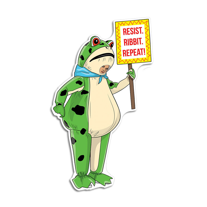 Resist Frog Vinyl Sticker