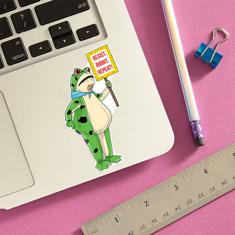 Resist Frog Vinyl Sticker