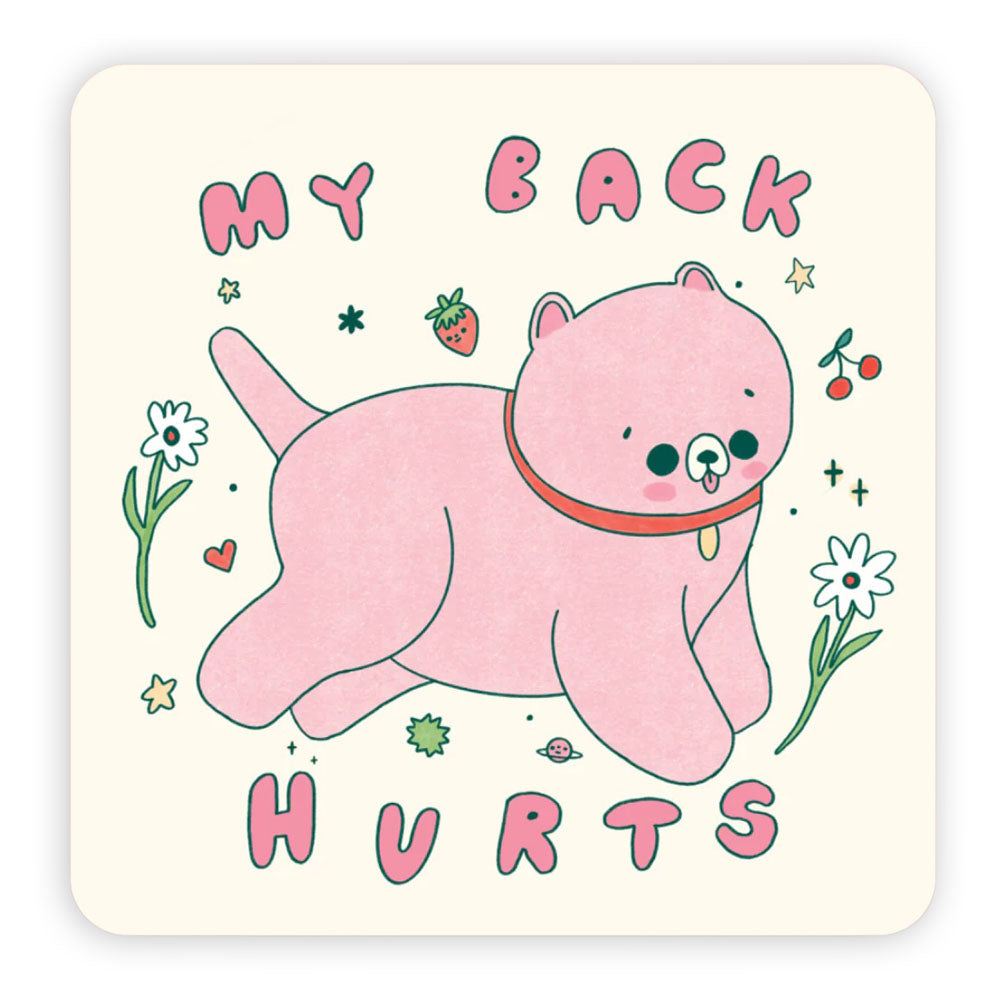 My Back Hurts Cat Vinyl Sticker