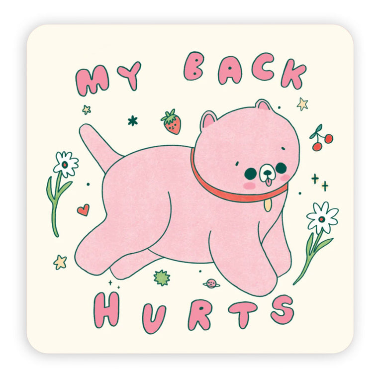 My Back Hurts Cat Vinyl Sticker