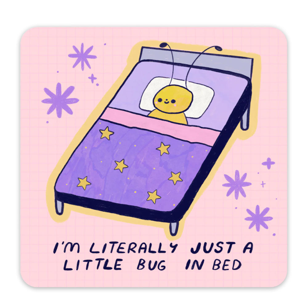 Little Bug in Bed Vinyl Sticker