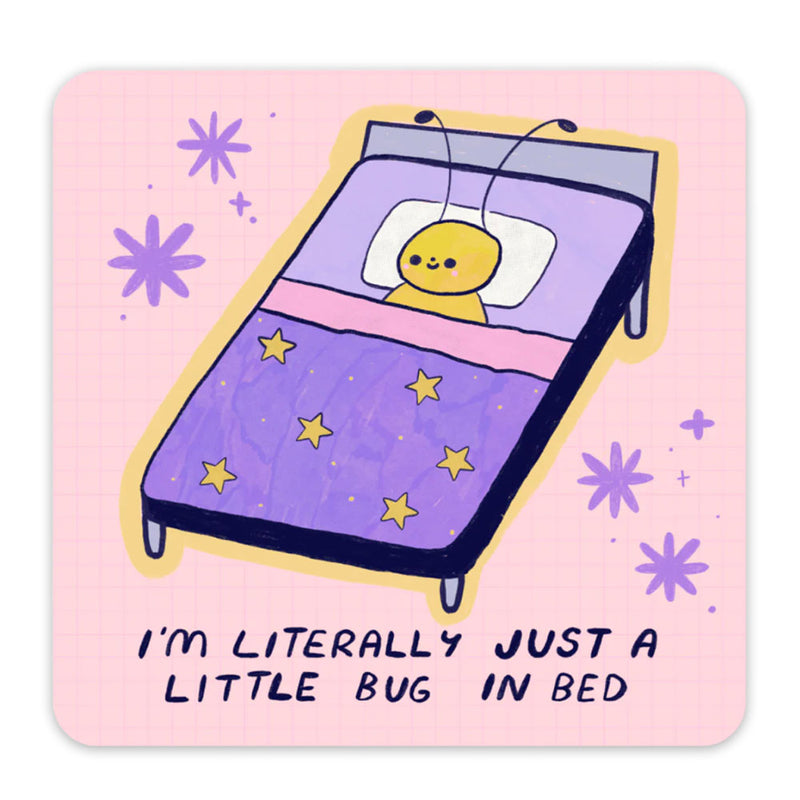 Little Bug in Bed Vinyl Sticker