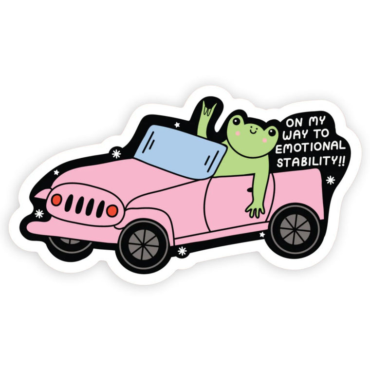 Emotional Stability Frog Vinyl Sticker
