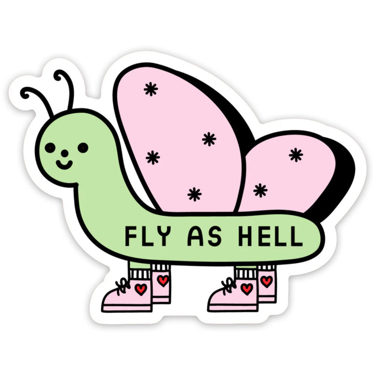 Fly As Hell Butterfly Vinyl Sticker