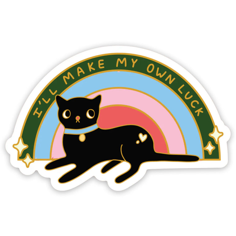 Make My Own Luck Black Cat Vinyl Sticker