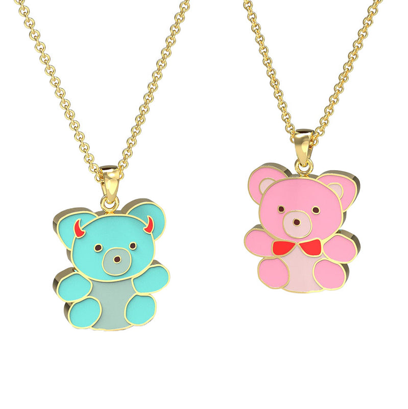 Teddies Double Sided Pendant Necklace