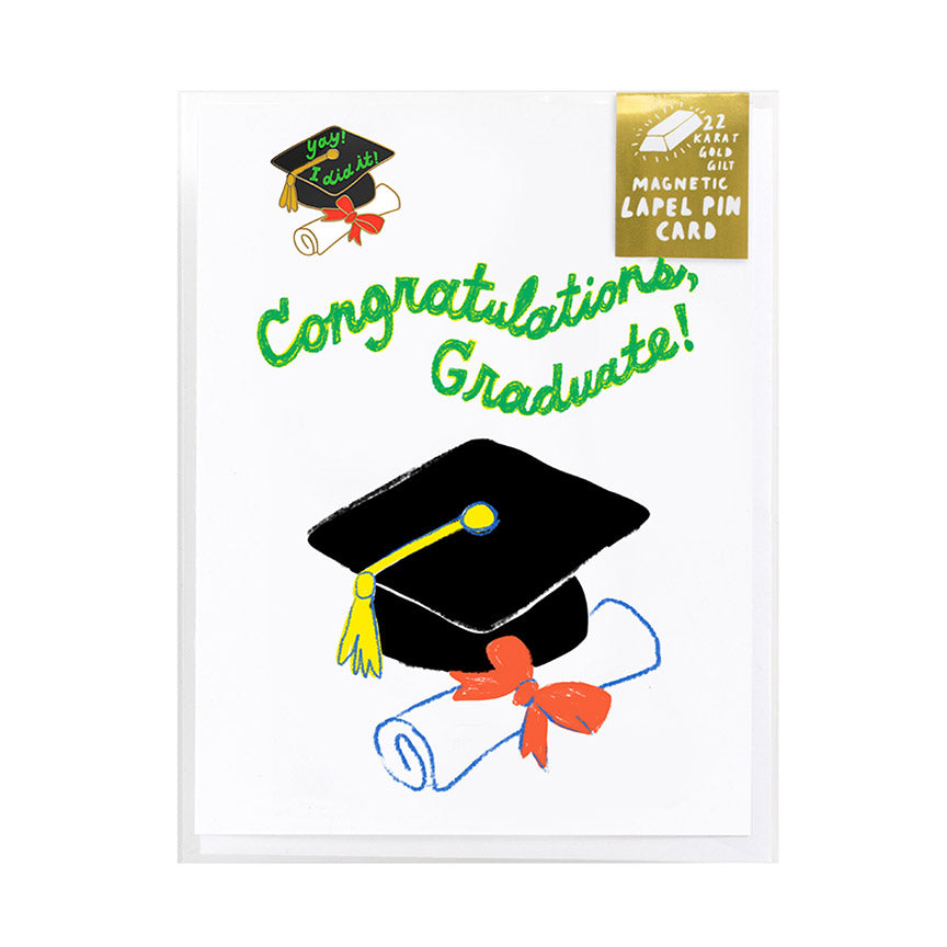You Did It Grad Card with Enamel Pin