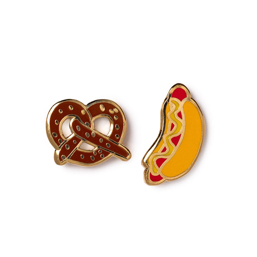 Hot Dog & Pretzel Earrings