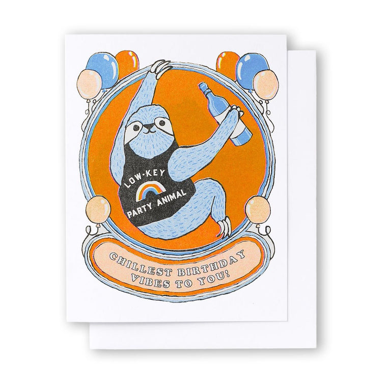 Sloth Party Animal Card