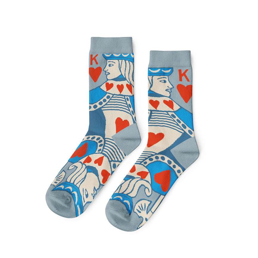 King of Hearts Large Crew Socks