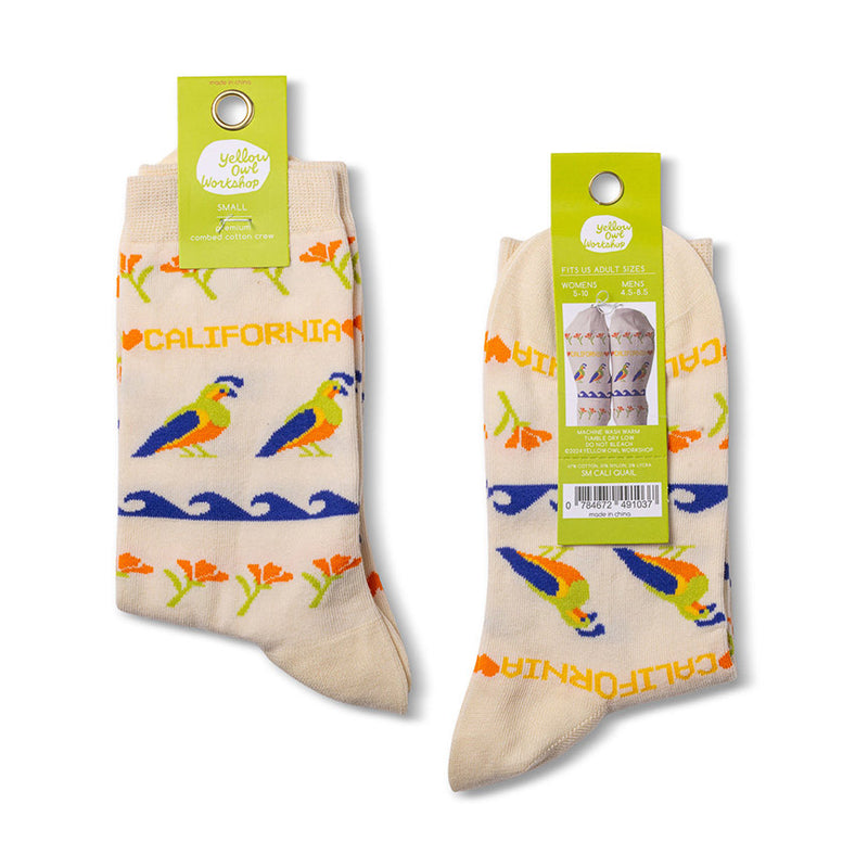 Cali Quail Small Crew Socks