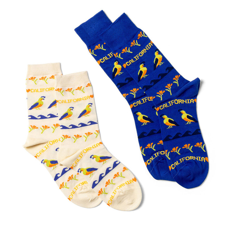 Cali Quail Large Crew Socks