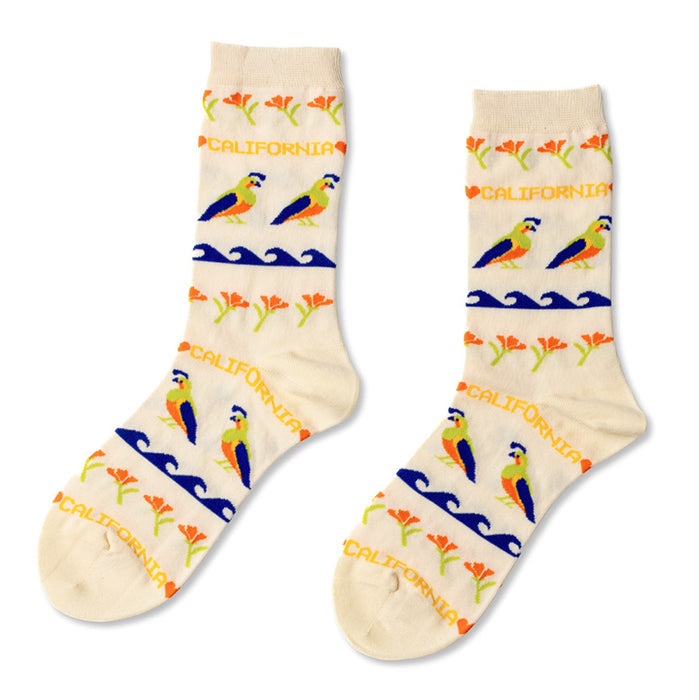 Cali Quail Small Crew Socks