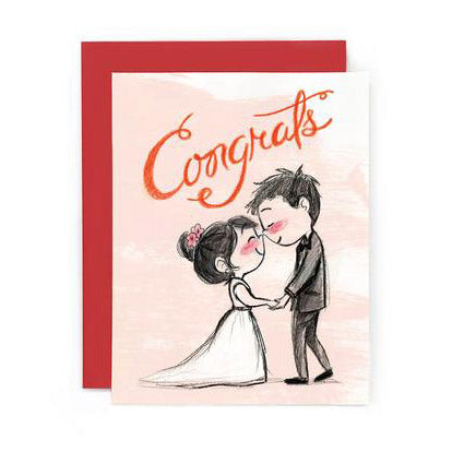 Eskimo Kiss Wedding Card by Genevieve Santos from Leanna Lin&