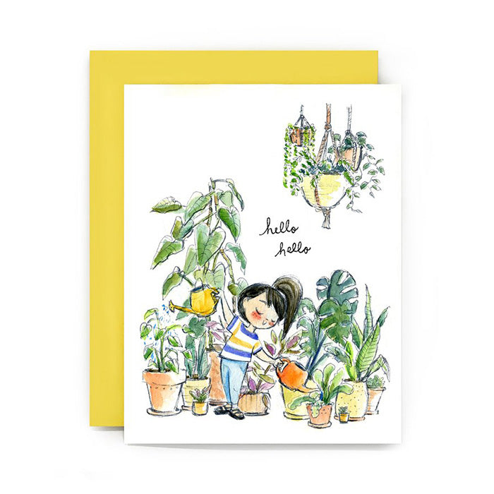 Hello Hello Plants Card - Leanna Lin's Wonderland