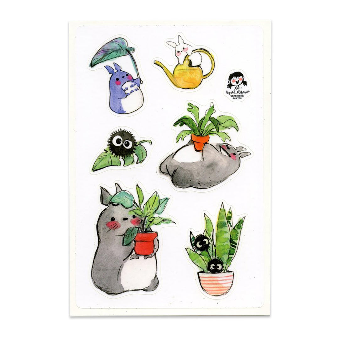Totoro and Plants Sticker Sheet - Leanna Lin&