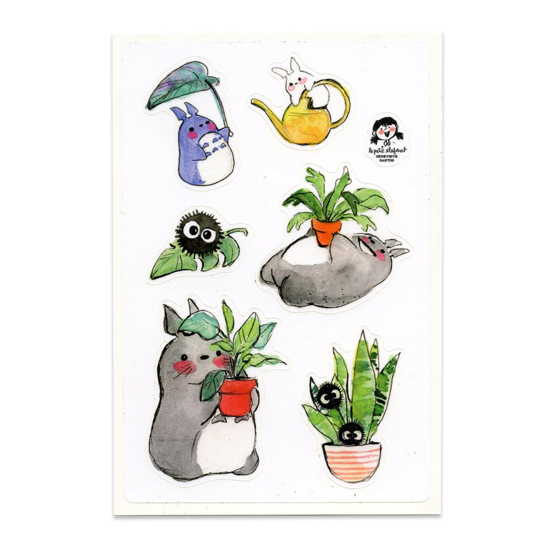 Totoro and Plants Sticker Sheet - Leanna Lin's Wonderland
