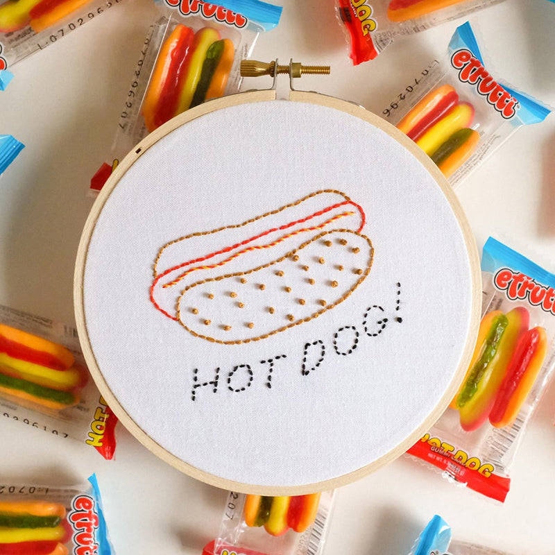 Franks A Lot Hot Dog DIY Embroidery Kit