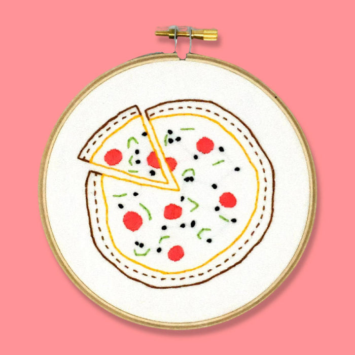 Pizza Party DIY Embroidery Kit