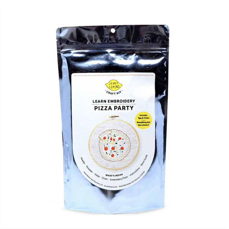 Pizza Party DIY Embroidery Kit