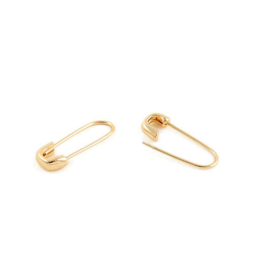 Safety Pin (18K Gold Vemeil) Hoop Earrings - Leanna Lin's Wonderland