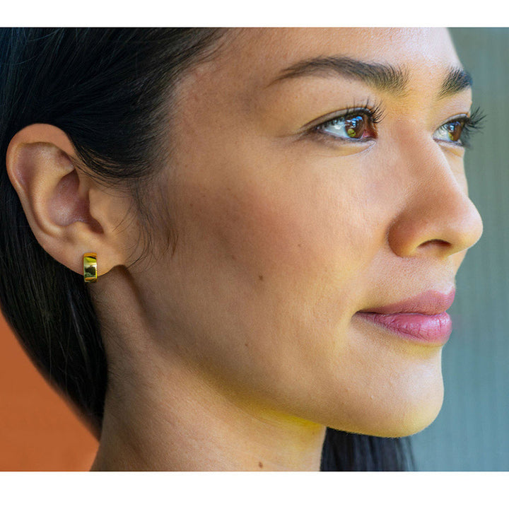 Wide Huggie (18K Gold Vermeil) Hoop Earrings