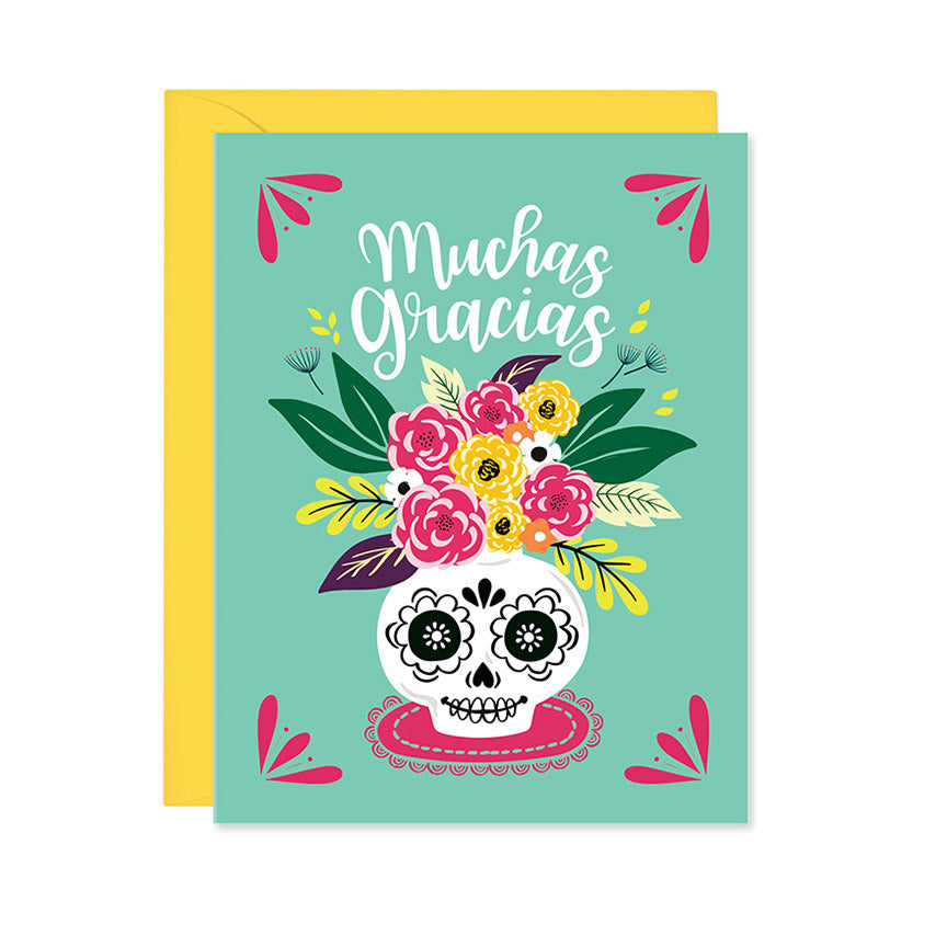 Muchas Gracias Sugar Skull Card