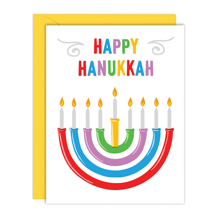 Rainbow Hanukkah Card