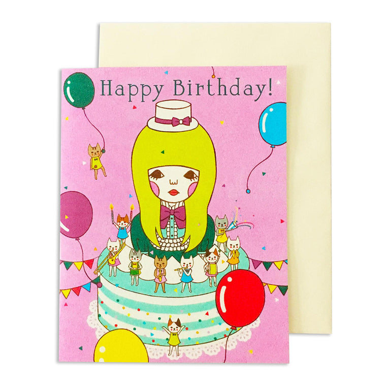 Happy Bday Wonderland Cake Card