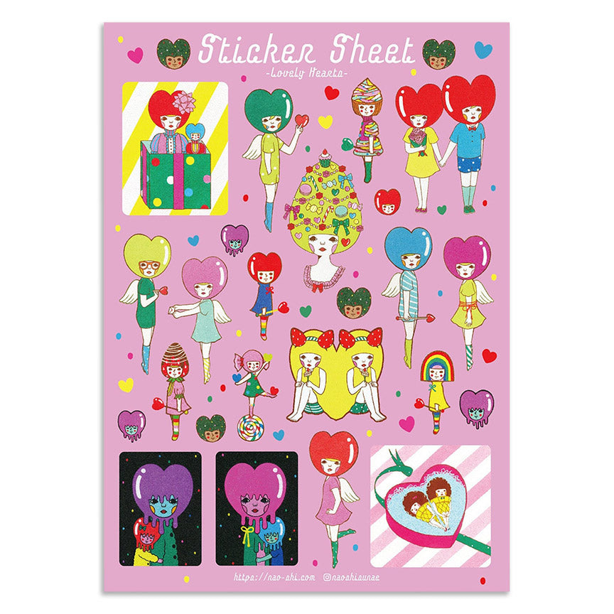 Lovely Hearts Sticker Sheet - Leanna Lin&