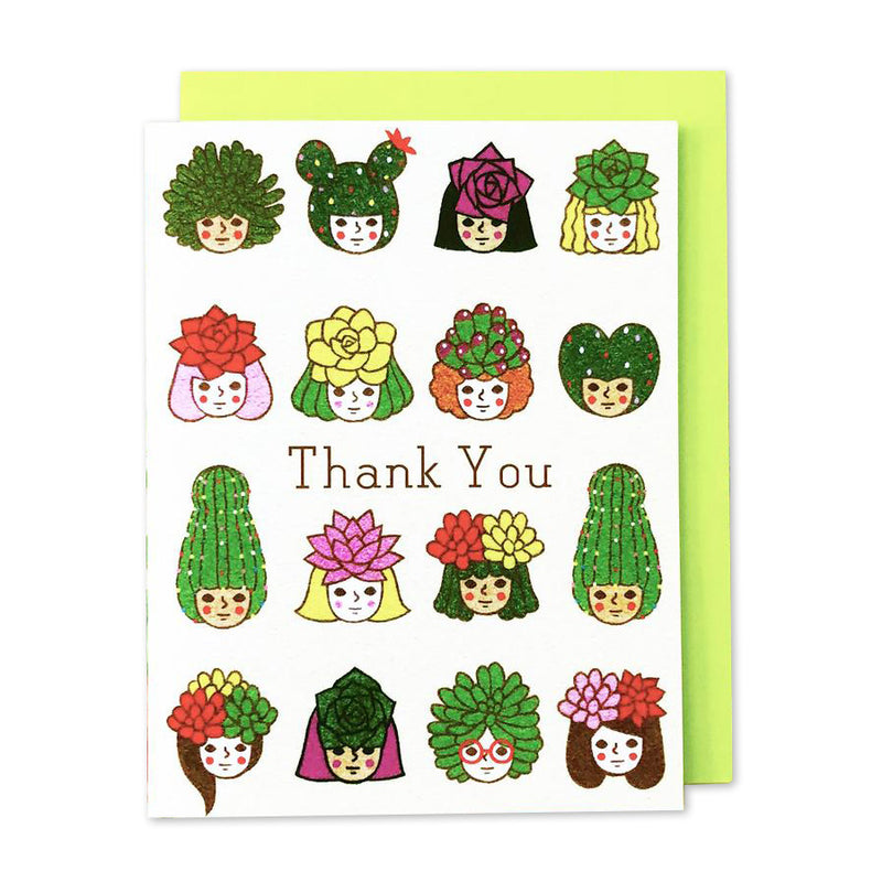 Thank You Succulent Girls Card