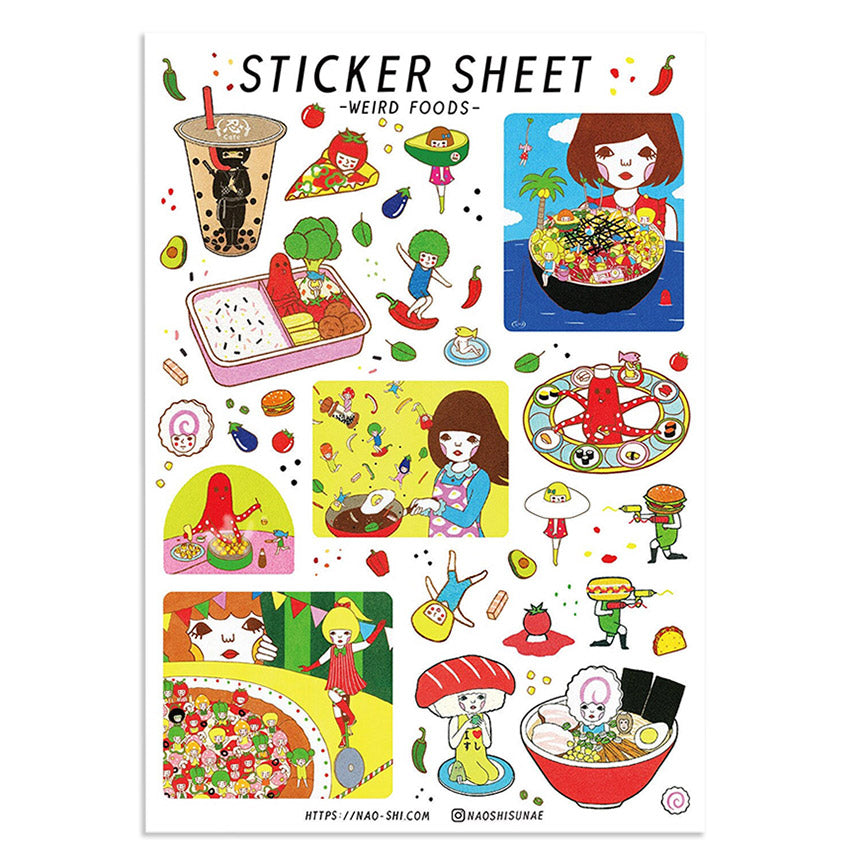 Funny Foods Sticker Sheet - Leanna Lin's Wonderland