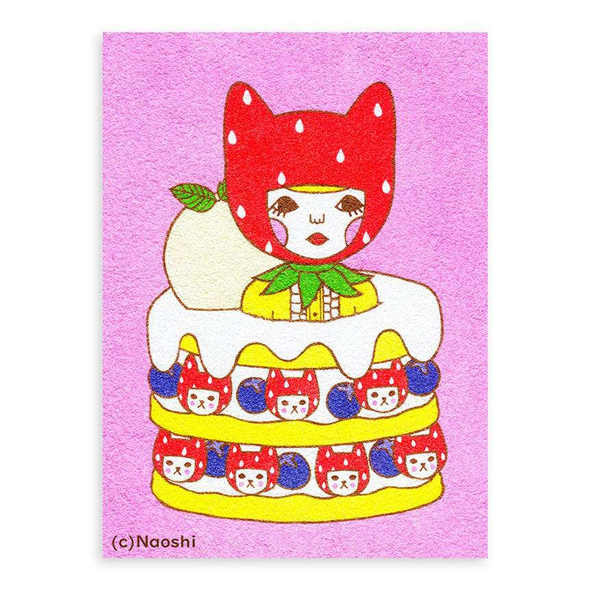 Naoshi: Pancake of Strawberry Cat Print