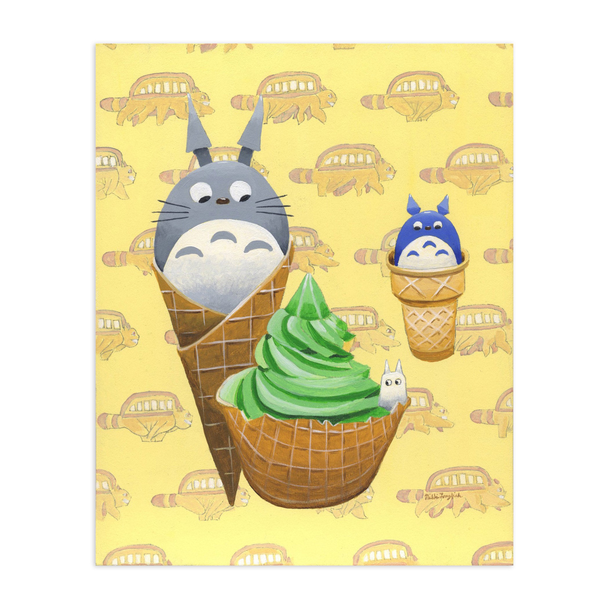 Nikki Longfish: Totoro Ice Cream Print