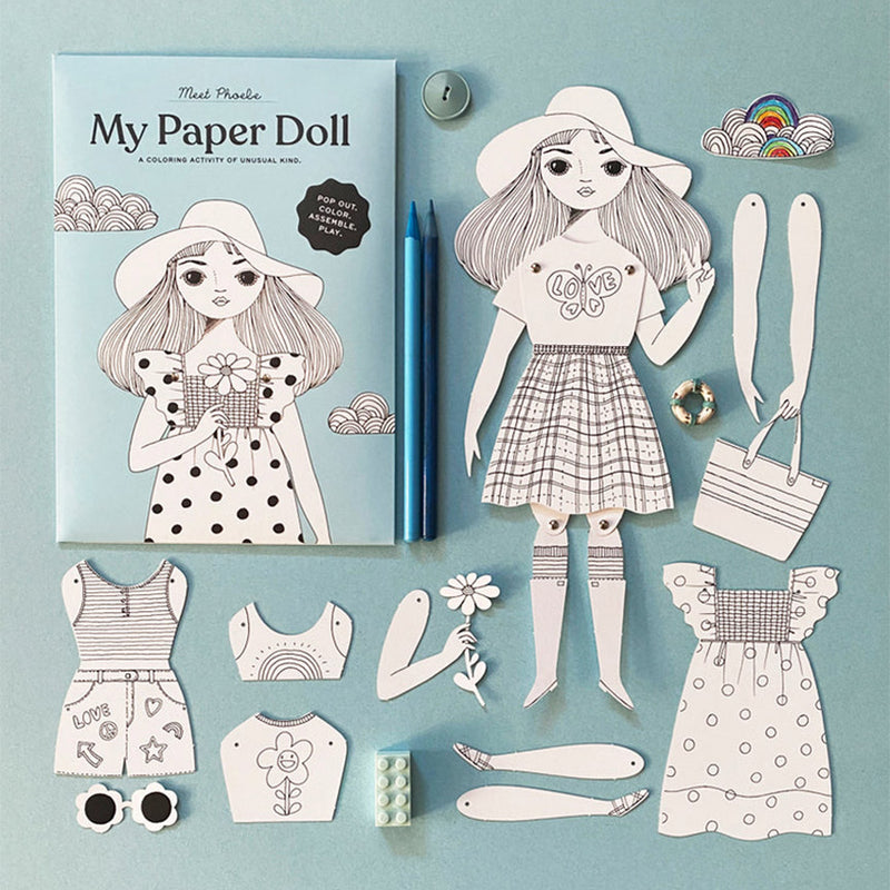 Coloring Paper Doll (Phoebe) DIY Kit