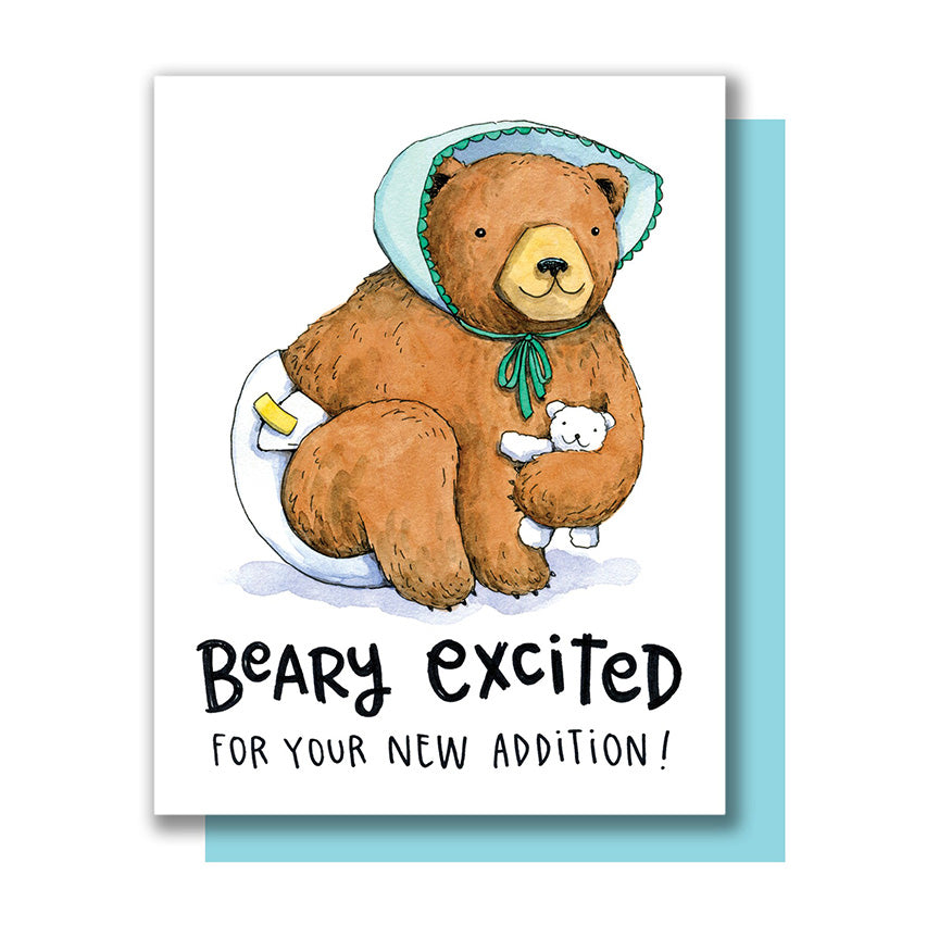 Beary Excited Baby Card - Leanna Lin's Wonderland