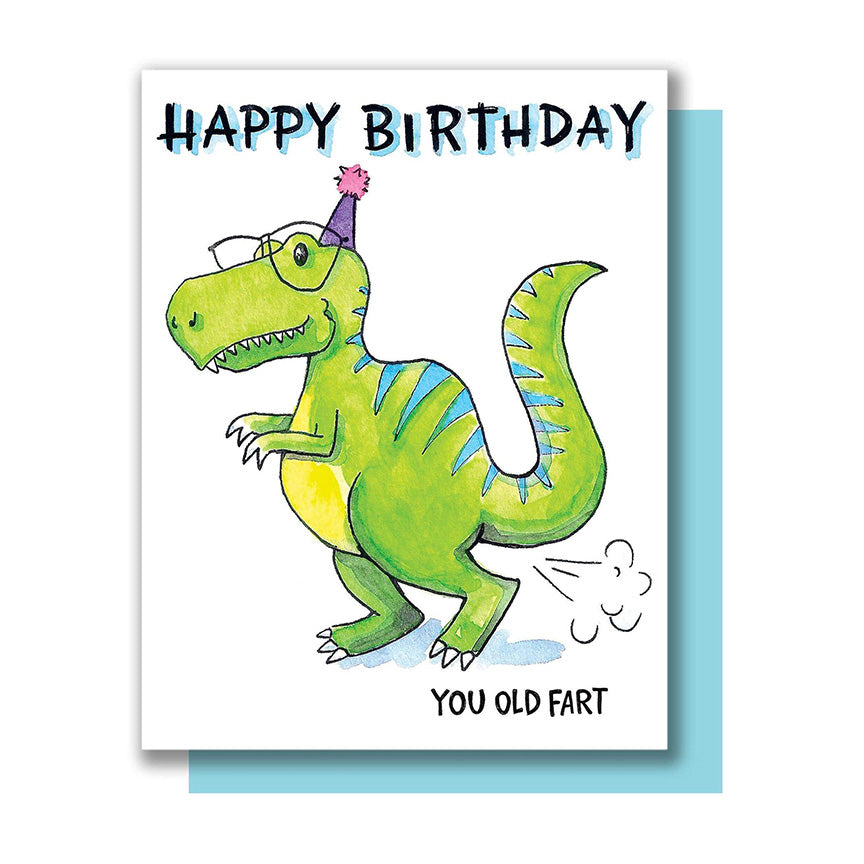 Old Fart Dino Birthday Card - Leanna Lin&