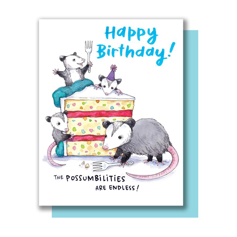 Possum Birthday Card by Paper Wilderness from Leanna Lin&