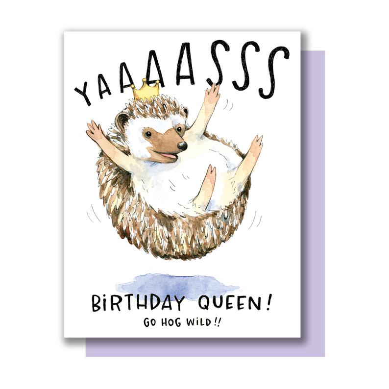 Birthday Queen Hedgehog Card by Paper Wilderness from Leanna Lin&